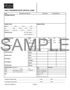 icu progress note template  residents