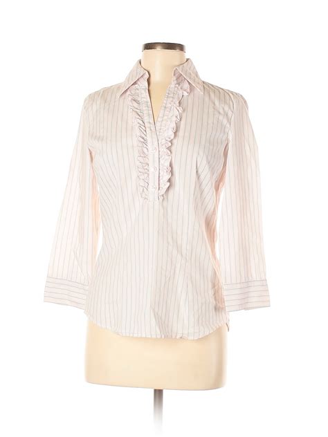 New York And Company Women Pink 3 4 Sleeve Blouse S Ebay