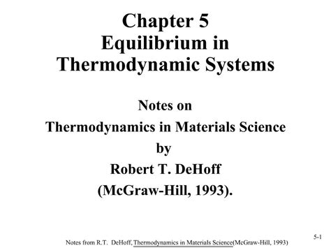 PPT - Chapter 5 Equilibrium in Thermodynamic Systems PowerPoint ...