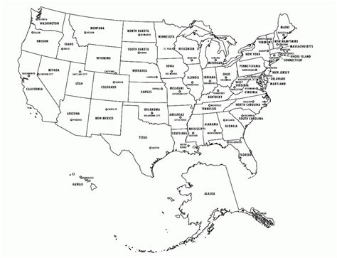 Printable Map Of The Us With Capitals - Printable US Maps