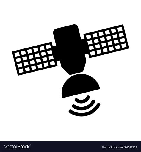 Satellite silhouette isolated icon Royalty Free Vector Image