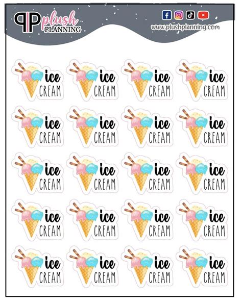 Ice Cream Event Planner Stickers, Functional Deco Stickers, Mini Series ...