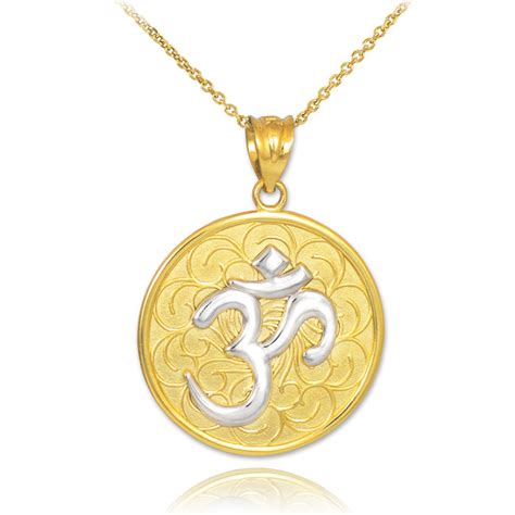 Two Tone Gold Om Symbol Pendant Necklace Om Pendants