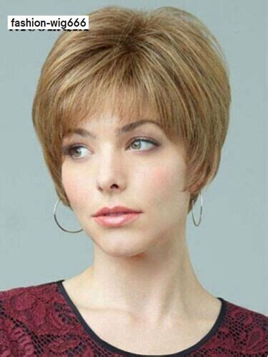 Chic Short Layered Straight Blonde Mix Capless Synthetic Hair Wigs Women Natural EBay