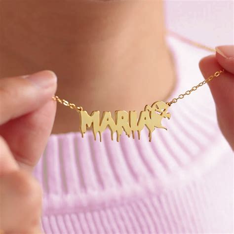 Custom Halloween Name Necklace Gothic Jewelry With Pumpkin Bat Ghost