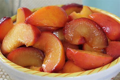 Peach Nectarine And Plum Compote With Thyme Honey And Ginger