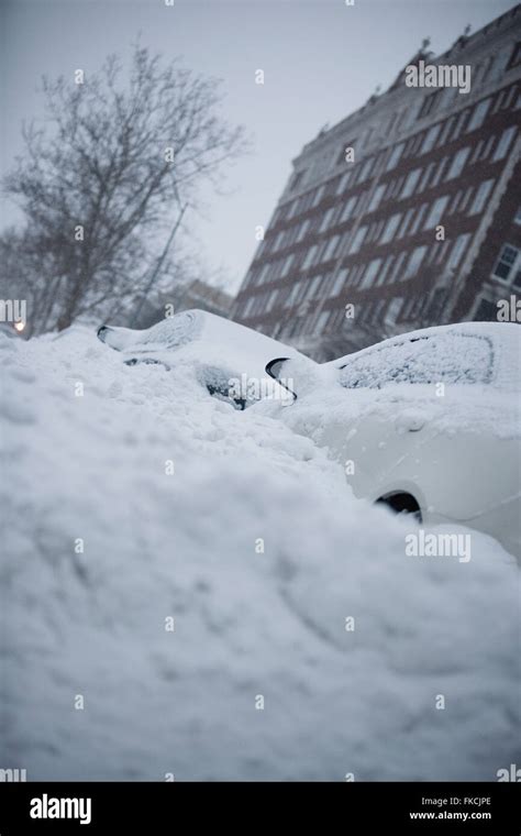 Cars buried in snow from a major snow storm in Kansas City, Missouri ...