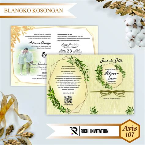 Jual BLANKO UNDANGAN NIKAH KOSONGAN AVIS 107 Shopee Indonesia