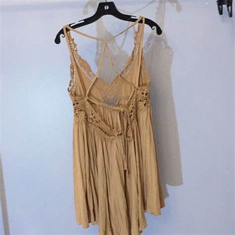 Solemio Dresses Solemio Nude Strappy Babydoll Lace Front Sundress Poshmark