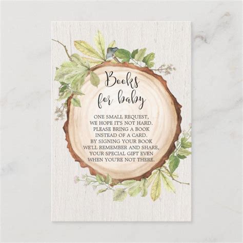 Rustic Book Request Baby Shower Book Instead Card Zazzle