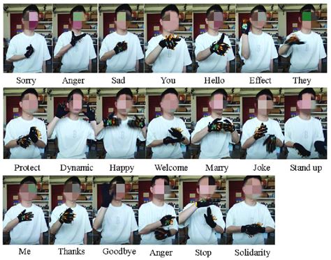 20 kinds of Chinese sign language actions. | Download Scientific Diagram