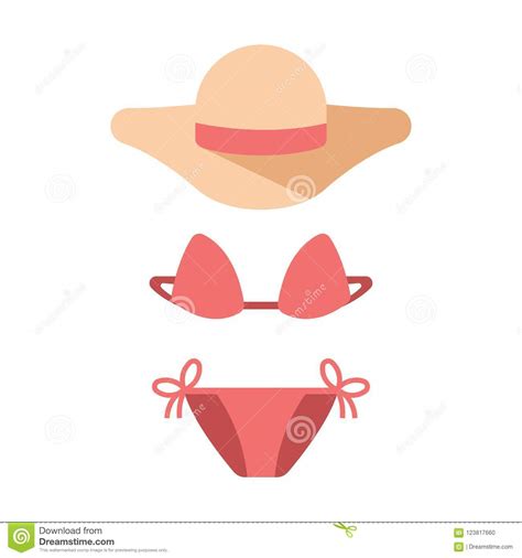 Ejemplo plano del bikini ilustración del vector Ilustración de recorrido 123817660