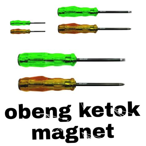 Obeng Magnet Ketok Lapis Karet Bolak Balik Plus Minus Inch Obeng