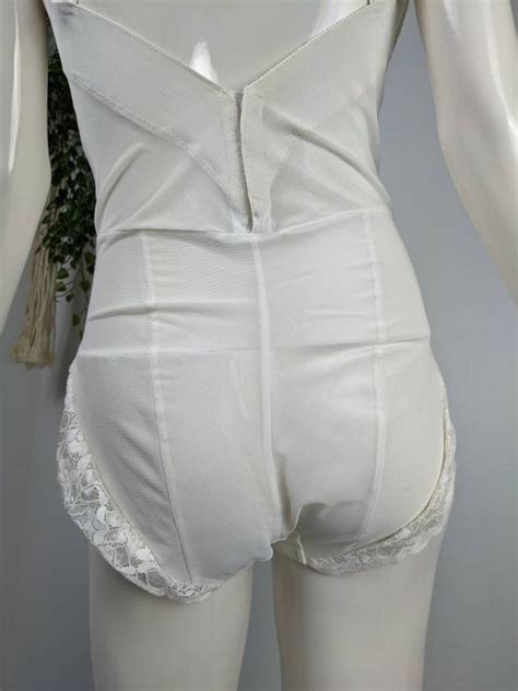 Vintage Lingerie White Lace Bodysuit Vintage Shapew Gem