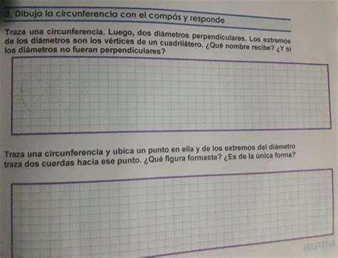 3 Dibuja la circuferencia con el compás y responde Traza una