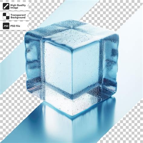 Cubo De Hielo Psd Y Agua Sobre Un Fondo Transparente Archivo Psd Premium