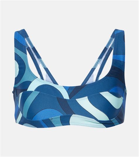 Marmo Bikini Top In Blue Pucci Mytheresa