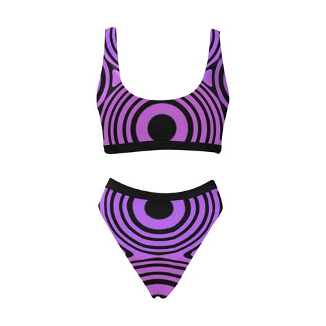 Psycho Circles Sport Top High Waisted Bikini Swimsuit Model S07 ID D2888169