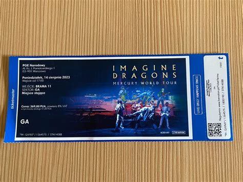 Bilet Na Imagine Dragons Warszawa Pge Narodowe Krak W Og Oszenie