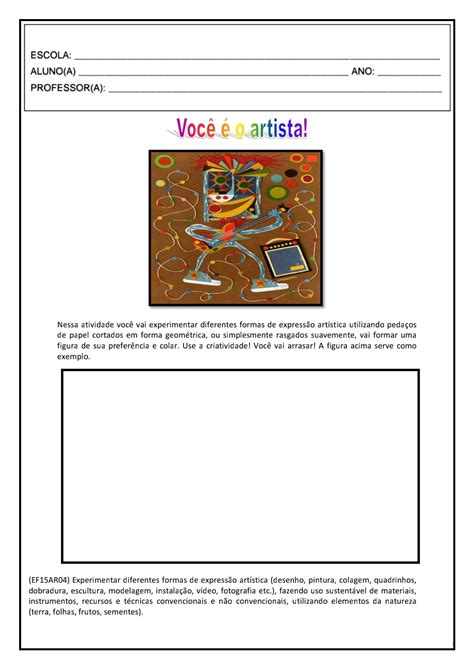 Atividade De Artes 5 Ano Artes Visuais