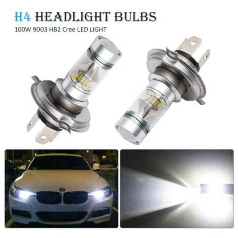 2x H4 Cree LED 100W 20SMD Lámpara LED antiniebla súper brillante blanca