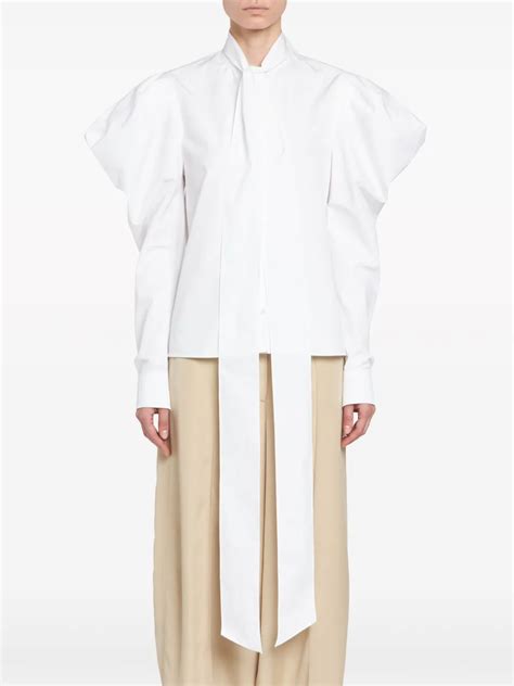 Stella McCartney Pussy Bow Puff Sleeve Shirt White FARFETCH