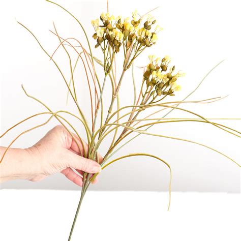 Yellow Artificial Pussy Willow Grass Spray Picks Sprays Florals Craft Supplies Factory