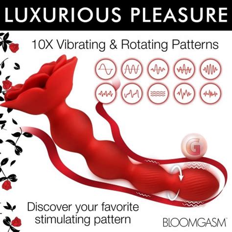 Bloomgasm Rose Twirl Vibrating And Rotating Silicone Anal Beads Sex Toys Adult Novelties