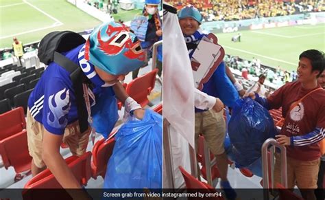 Fifa World Cup Japan Fans Impress By Cleaning Up Qatar Stadium