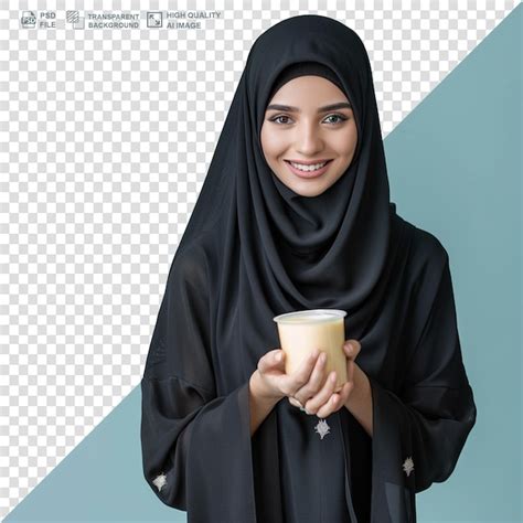 Premium Psd Beautiful Young Muslim Woman In Black Burka Hijab With