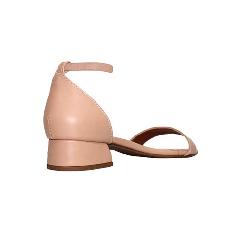 Sandália Salto Baixo Grosso 3cm Luiza Sobreira Nude Mod 2140 Bege