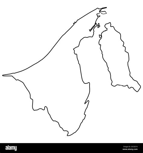 Outline Map Of Brunei Darussalam Brunei Country Southeast Asia Stock