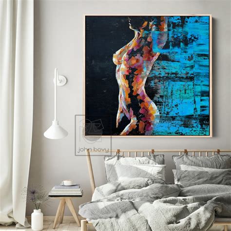 Nude Painting Colorful Over The Bed Erotic Women Art Bedroom Above Bed