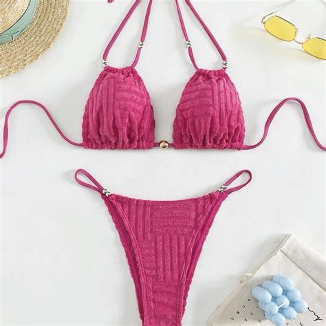 Hot Pink Bikini Shein Bikini Pinkbikini Depop
