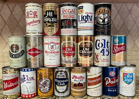 vintage  beer cans  oz straight steel mid west cans