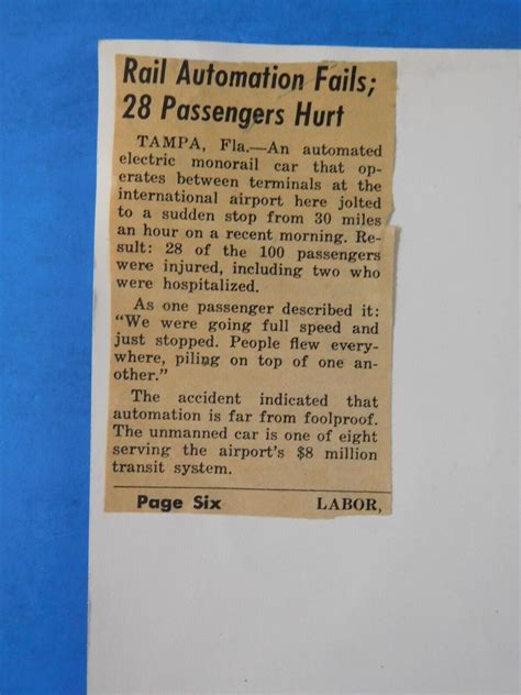 Photo Monorail Car Tampa FL Airport Terminal 8x10.5 B&W – RailroadTreasures