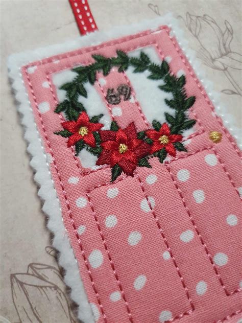 Christmas Door Ornament 4 X 4 ITH DIGITAL FILE for Embroidery Machines
