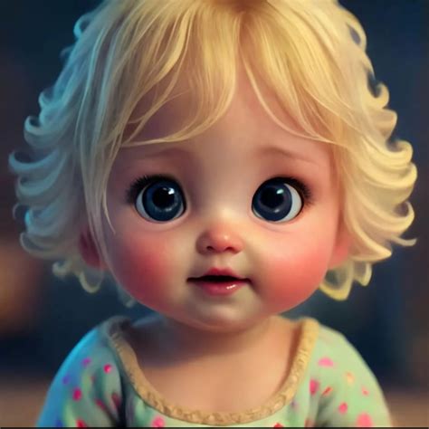 A Doll With Blonde Hair And A Pink Polka Dot Shirt Premium AI Generated Image