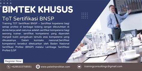 Pelatihan Tot Sertifikat Bnsp 2024