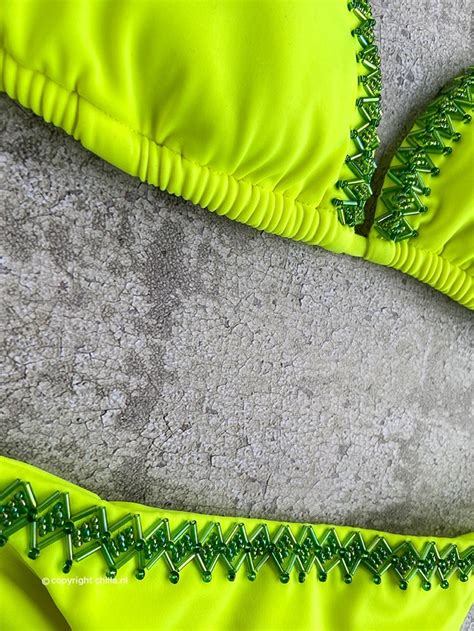 Bikini Triangle Neon Green Van Mystical Swimwear Maat Broekje Xl Maat Topje S