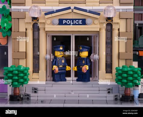 Tambov, Russian Federation - July 02, 2021 Two Lego policeman ...