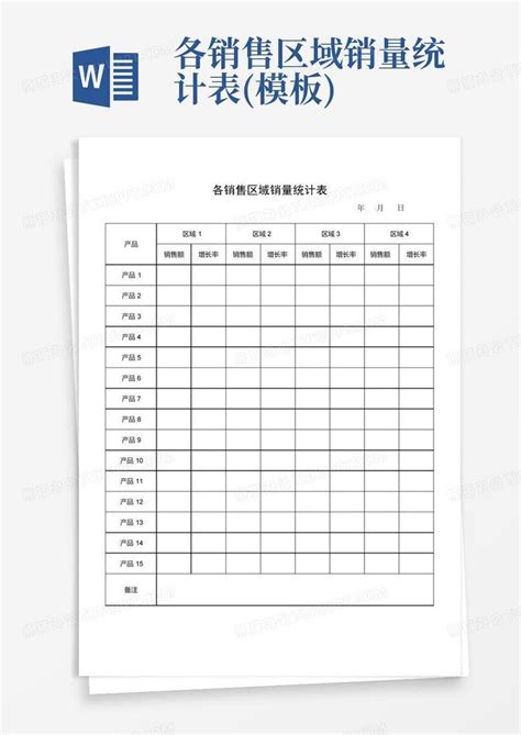 各销售区域销量统计表word模板下载编号qpdnwxrj熊猫办公