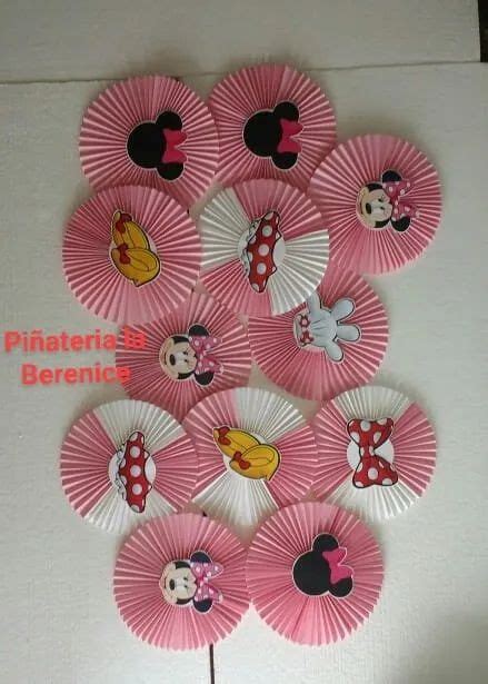 Rosetones O Abanicos De Papel Y Cartulina Minnie Mouse Mercado Libre