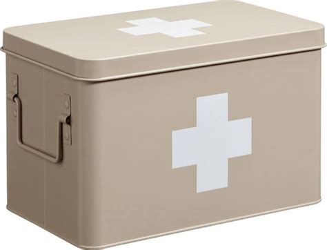 Luxe Medicijnbox Taupe Bewaarbox Medicijnen Metaal Badkamer