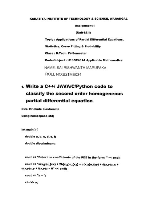 APM A1 Notes Mathematics Ii Studocu