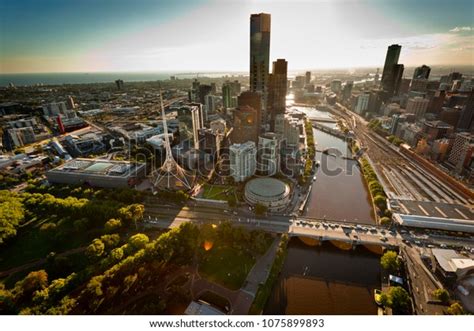 Melbourne Aerial Skyline Sunset Stock Photo 1075899893 | Shutterstock