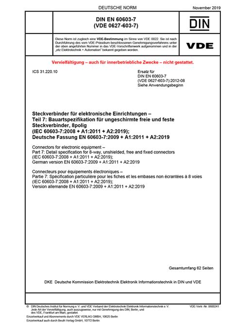 DIN EN 60603-7 VDE 0627-603-7:2019-11 - Standards - VDE Publishing House