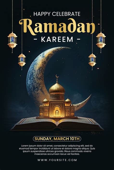 Creative Ramadan Kareem Celebrate Poster Template | PSD Free Download
