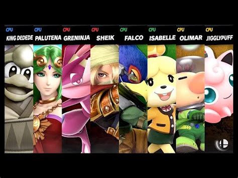 King Dedede And Palutena VS Greninja And Sheik VS Falco And Isabelle VS