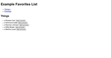 favorites list  codesandbox
